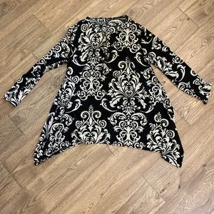 Damask print tunic